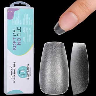 TOMICCA Short Coffin No File Nail Tips